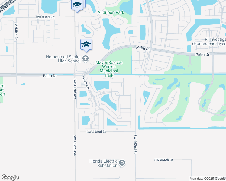 map of restaurants, bars, coffee shops, grocery stores, and more near 2625 Southeast 15th Place in Homestead
