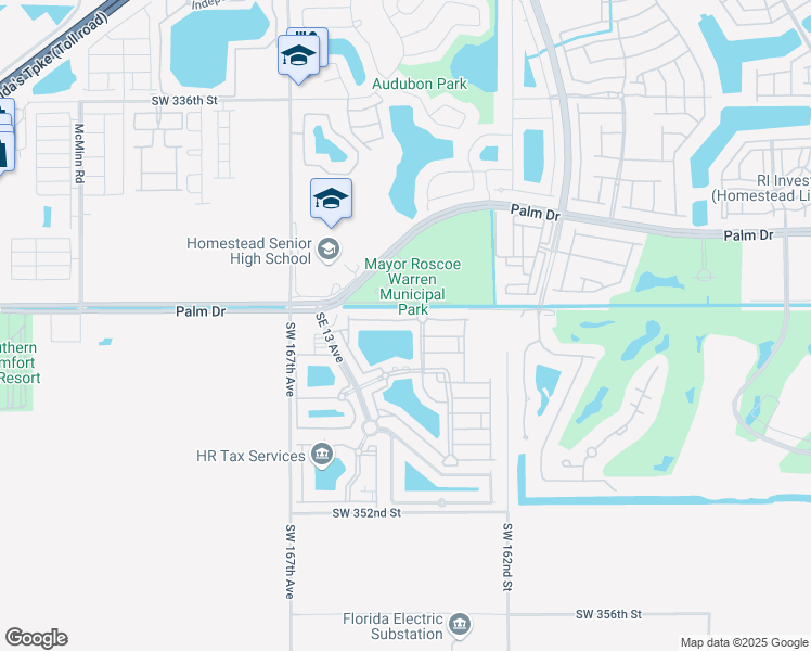 map of restaurants, bars, coffee shops, grocery stores, and more near 1140 Southeast 24th Court in Homestead