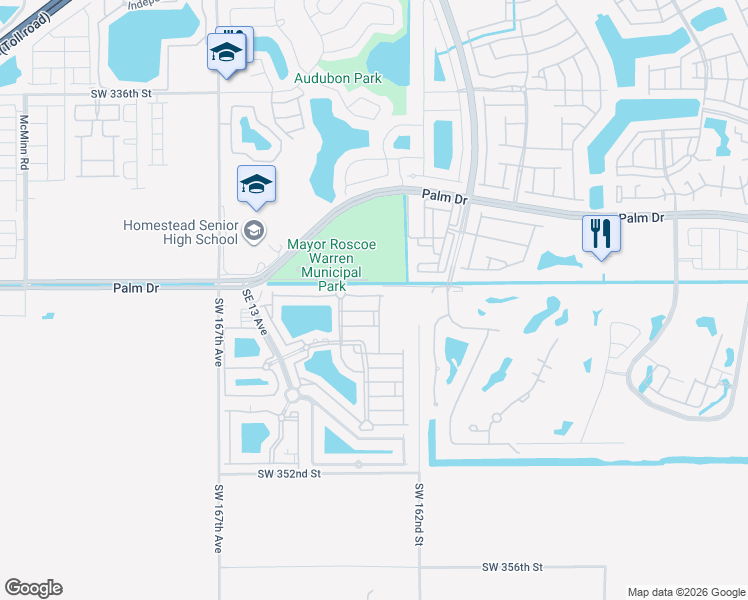 map of restaurants, bars, coffee shops, grocery stores, and more near 1528 Southeast 24th Court in Homestead