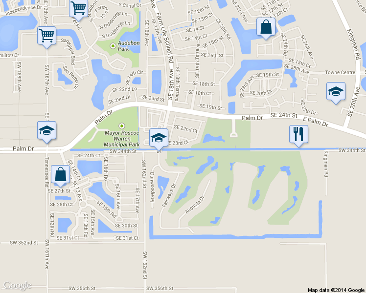 map of restaurants, bars, coffee shops, grocery stores, and more near 1950 Southeast 23rd Court in Homestead