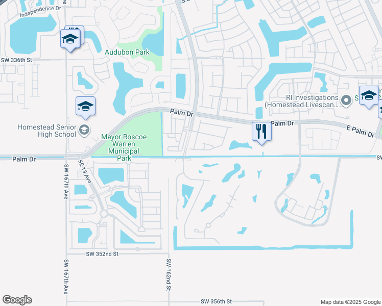 map of restaurants, bars, coffee shops, grocery stores, and more near 1898 Southeast 23rd Court in Homestead