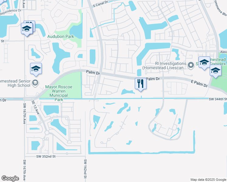 map of restaurants, bars, coffee shops, grocery stores, and more near 1975 Southeast 23rd Court in Homestead