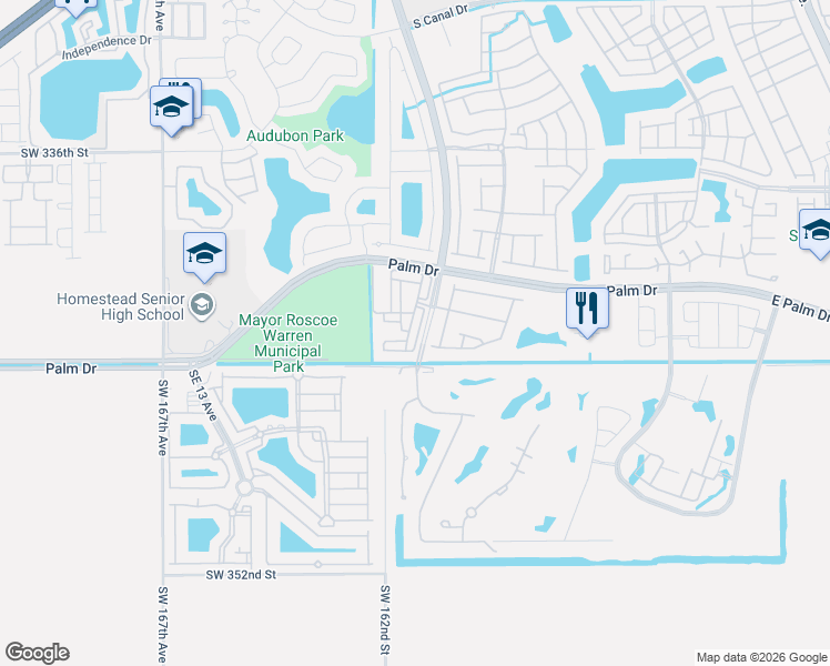 map of restaurants, bars, coffee shops, grocery stores, and more near 2376 Southeast 17th Terrace in Homestead
