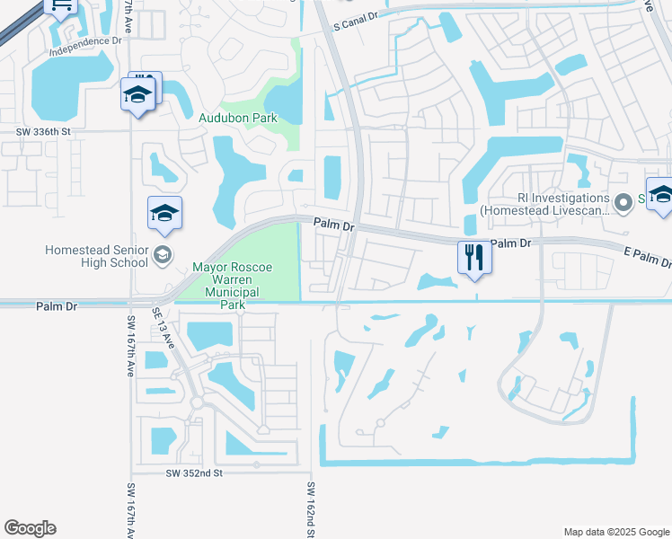 map of restaurants, bars, coffee shops, grocery stores, and more near 2364 Southeast 17th Terrace in Homestead