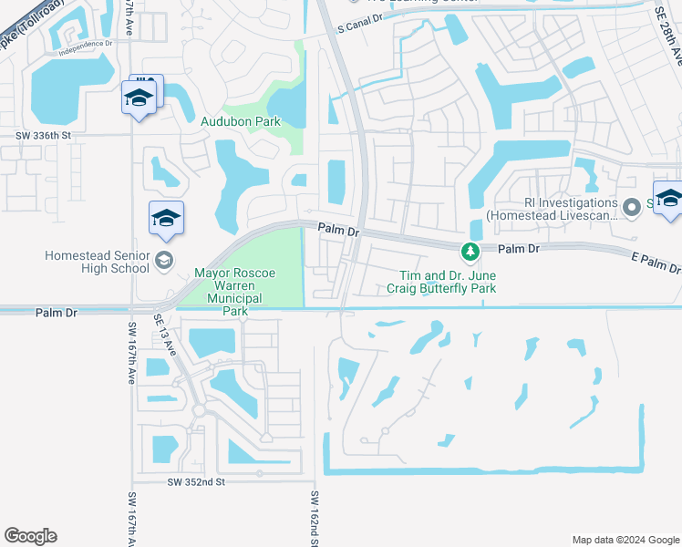 map of restaurants, bars, coffee shops, grocery stores, and more near 2362 Southeast 17th Terrace in Homestead