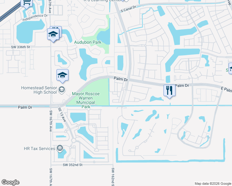 map of restaurants, bars, coffee shops, grocery stores, and more near 2376 Southeast 17th Terrace in Homestead