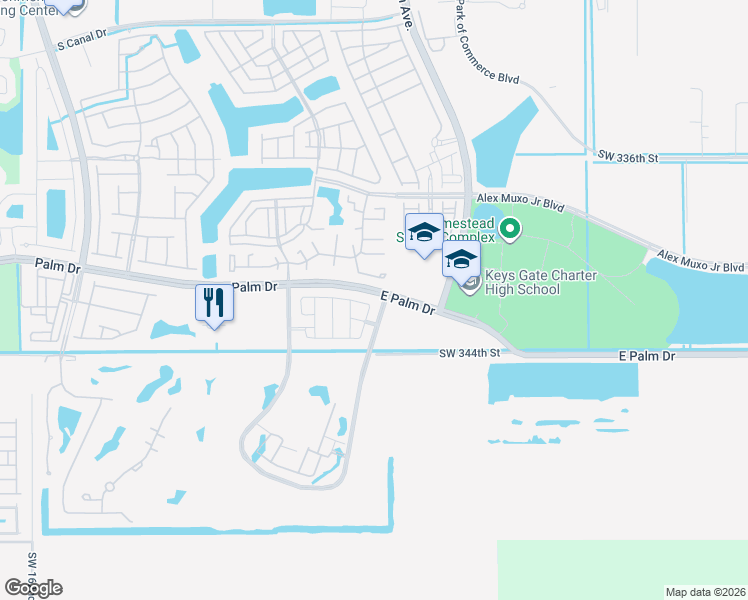map of restaurants, bars, coffee shops, grocery stores, and more near 2258 Southeast 27th Drive in Homestead