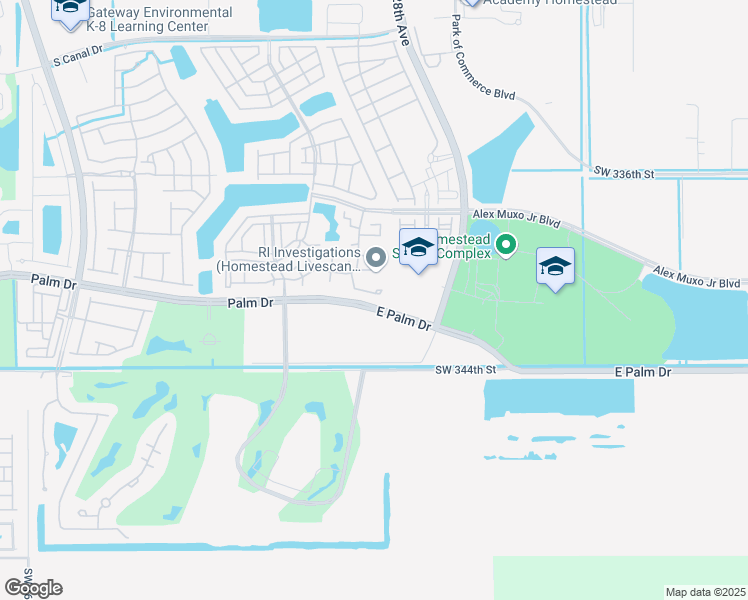 map of restaurants, bars, coffee shops, grocery stores, and more near 2258 Southeast 27th Drive in Homestead
