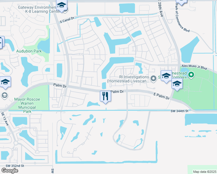 map of restaurants, bars, coffee shops, grocery stores, and more near 2306 Southeast 23rd Avenue in Homestead