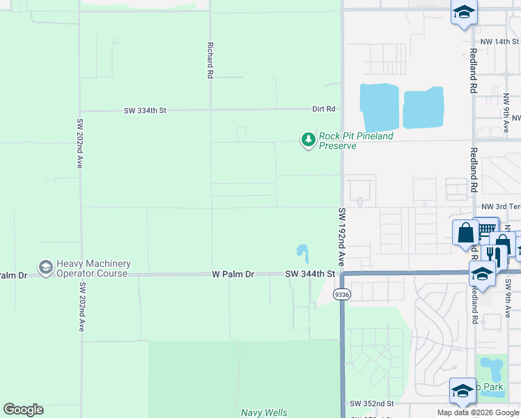 map of restaurants, bars, coffee shops, grocery stores, and more near in Florida City