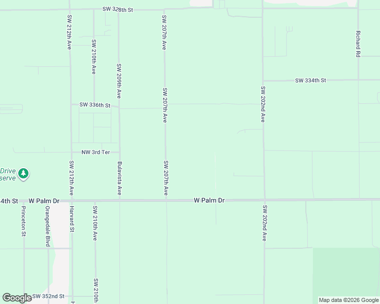 map of restaurants, bars, coffee shops, grocery stores, and more near Southwest 340th Street in Homestead