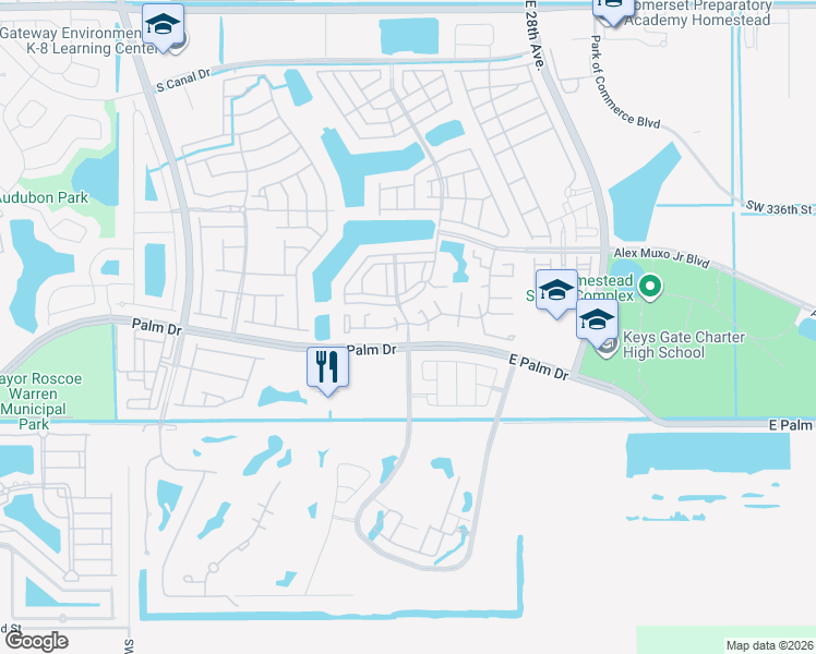 map of restaurants, bars, coffee shops, grocery stores, and more near 2209 Southeast 24th Place in Homestead