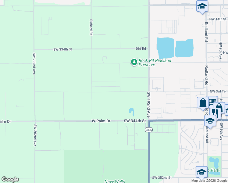 map of restaurants, bars, coffee shops, grocery stores, and more near in Florida City