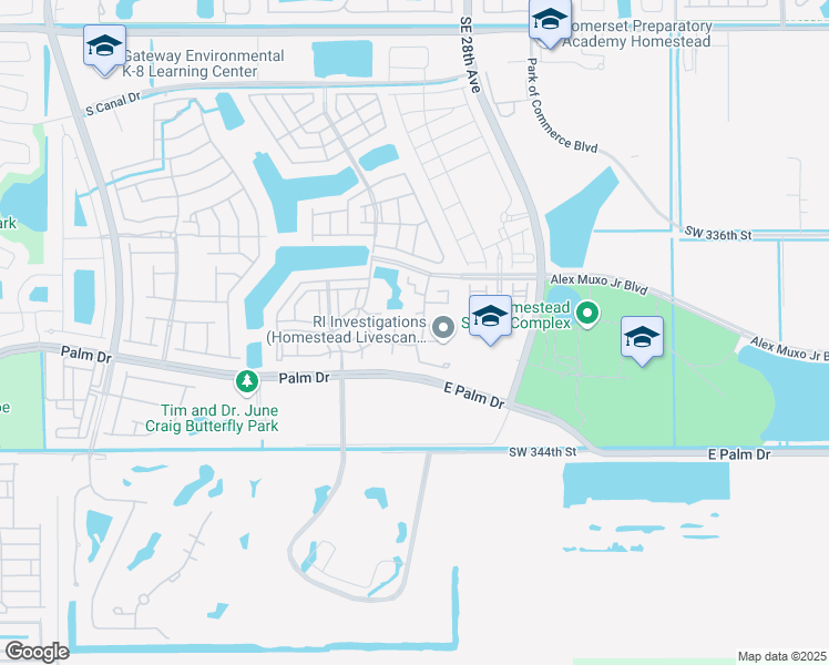 map of restaurants, bars, coffee shops, grocery stores, and more near 2016 Southeast 27th Drive in Homestead