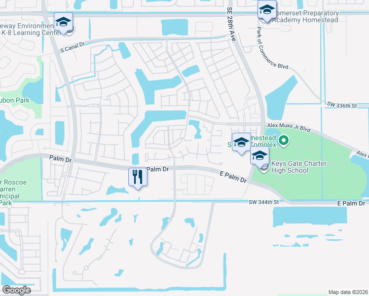 map of restaurants, bars, coffee shops, grocery stores, and more near 2209 Southeast 24th Place in Homestead