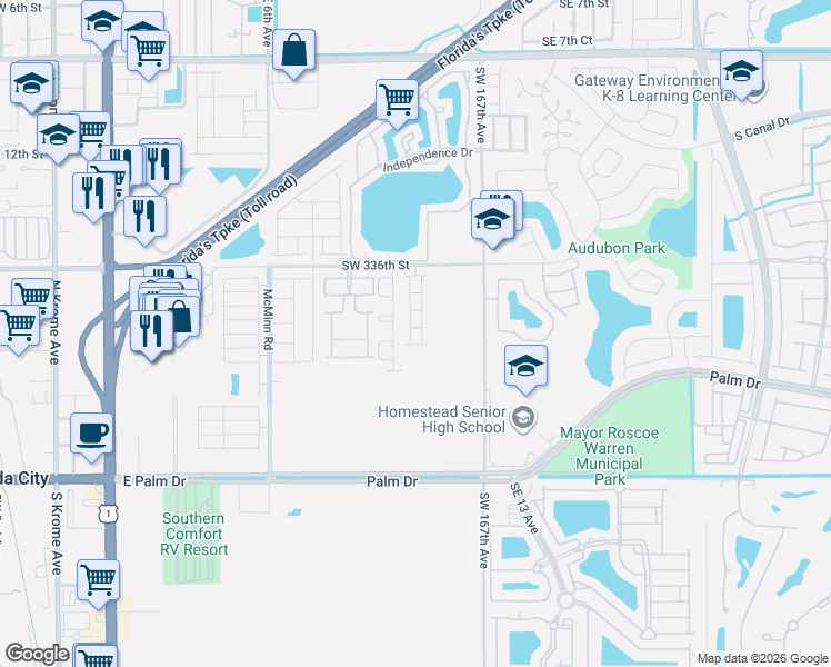 map of restaurants, bars, coffee shops, grocery stores, and more near 1767 Southeast 9th Terrace in Florida City