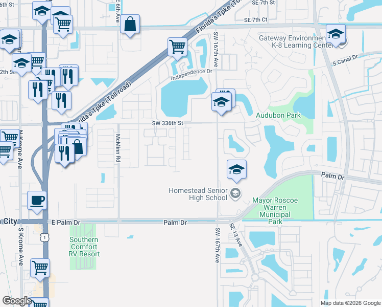 map of restaurants, bars, coffee shops, grocery stores, and more near 1767 Southeast 9th Terrace in Florida City