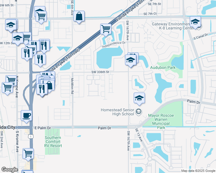 map of restaurants, bars, coffee shops, grocery stores, and more near 1767 Southeast 9th Terrace in Florida City