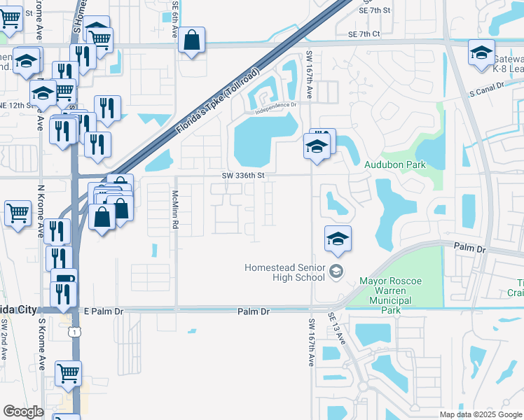 map of restaurants, bars, coffee shops, grocery stores, and more near 1767 Southeast 9th Terrace in Florida City
