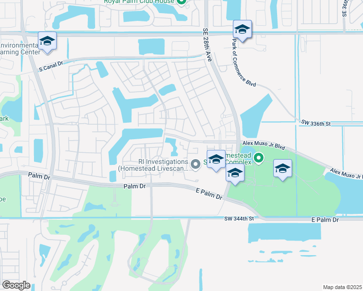 map of restaurants, bars, coffee shops, grocery stores, and more near 2509 Southeast 19th Place in Homestead