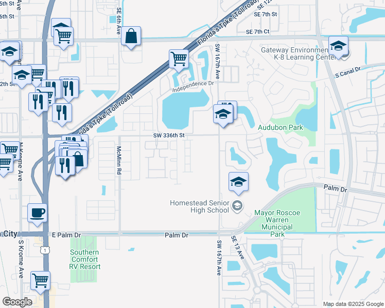 map of restaurants, bars, coffee shops, grocery stores, and more near 1767 Southeast 9th Terrace in Florida City