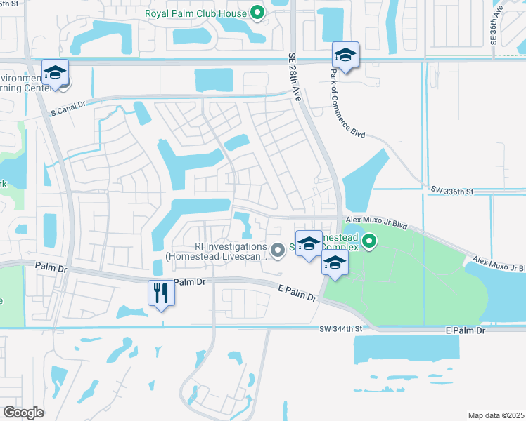 map of restaurants, bars, coffee shops, grocery stores, and more near 1470 Southeast 26th Avenue in Homestead