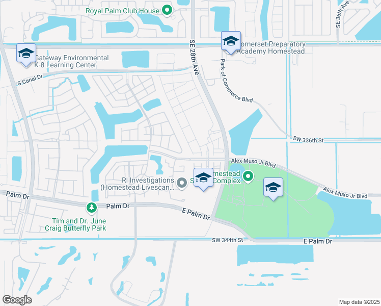 map of restaurants, bars, coffee shops, grocery stores, and more near 1474 Southeast 26th Avenue in Homestead