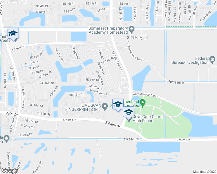 map of restaurants, bars, coffee shops, grocery stores, and more near 1474 Southeast 26th Avenue in Homestead