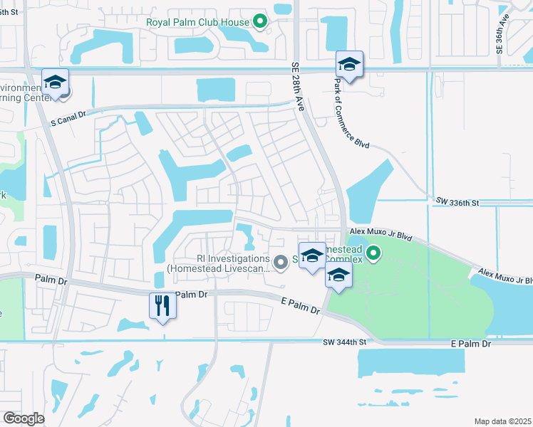 map of restaurants, bars, coffee shops, grocery stores, and more near 1470 Southeast 26th Avenue in Homestead