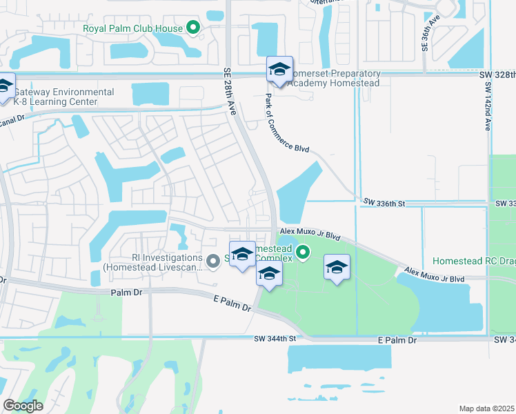 map of restaurants, bars, coffee shops, grocery stores, and more near 2702 Southeast 15th Court in Homestead
