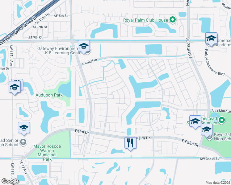 map of restaurants, bars, coffee shops, grocery stores, and more near 2009 Southeast 15th Street in Homestead