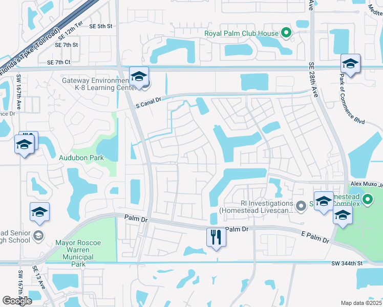 map of restaurants, bars, coffee shops, grocery stores, and more near 2009 Southeast 15th Street in Homestead