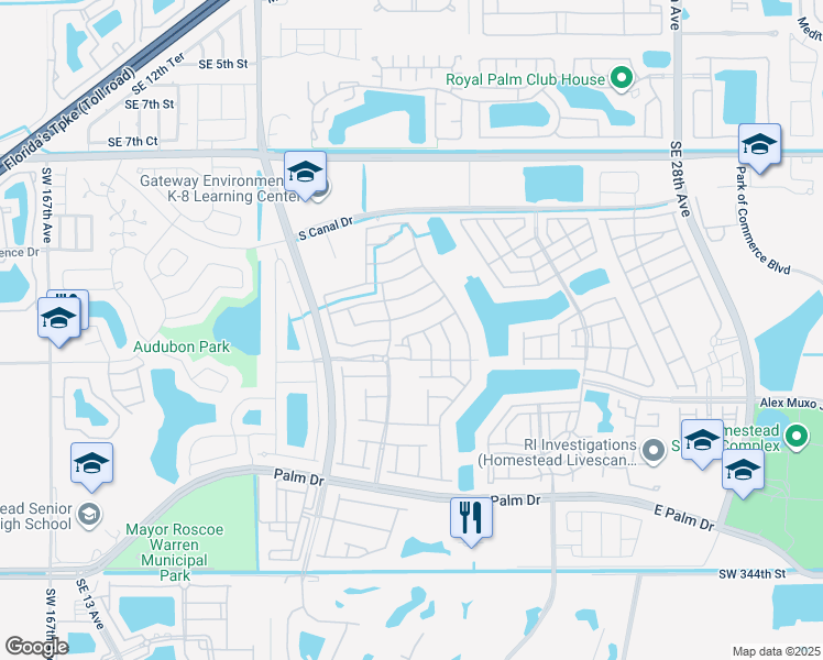 map of restaurants, bars, coffee shops, grocery stores, and more near 2009 Southeast 15th Street in Homestead