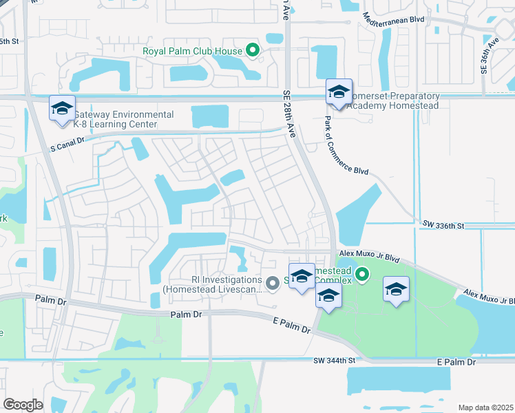 map of restaurants, bars, coffee shops, grocery stores, and more near 1427 Southeast 26th Avenue in Homestead