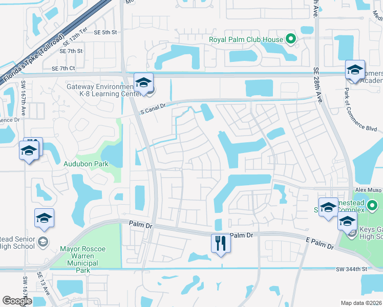 map of restaurants, bars, coffee shops, grocery stores, and more near 2009 Southeast 15th Street in Homestead