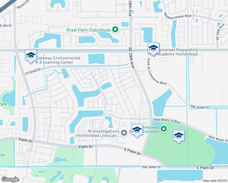 map of restaurants, bars, coffee shops, grocery stores, and more near 1273 Southeast 26th Avenue in Homestead