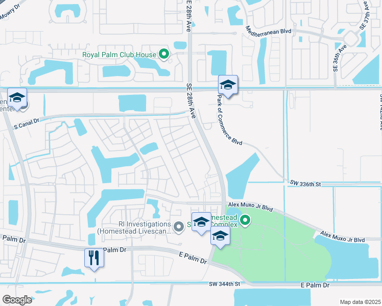 map of restaurants, bars, coffee shops, grocery stores, and more near 2656 Southeast 13th Court in Homestead
