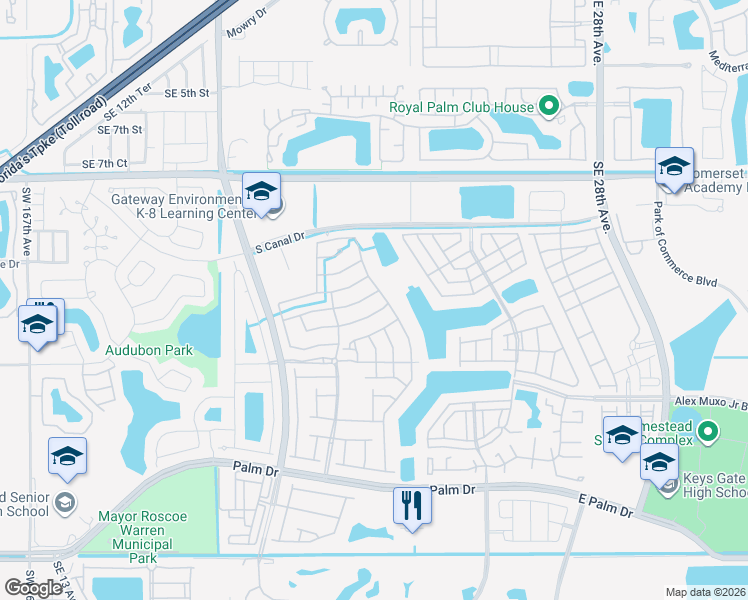 map of restaurants, bars, coffee shops, grocery stores, and more near 2037 Southeast 14 Street in Homestead