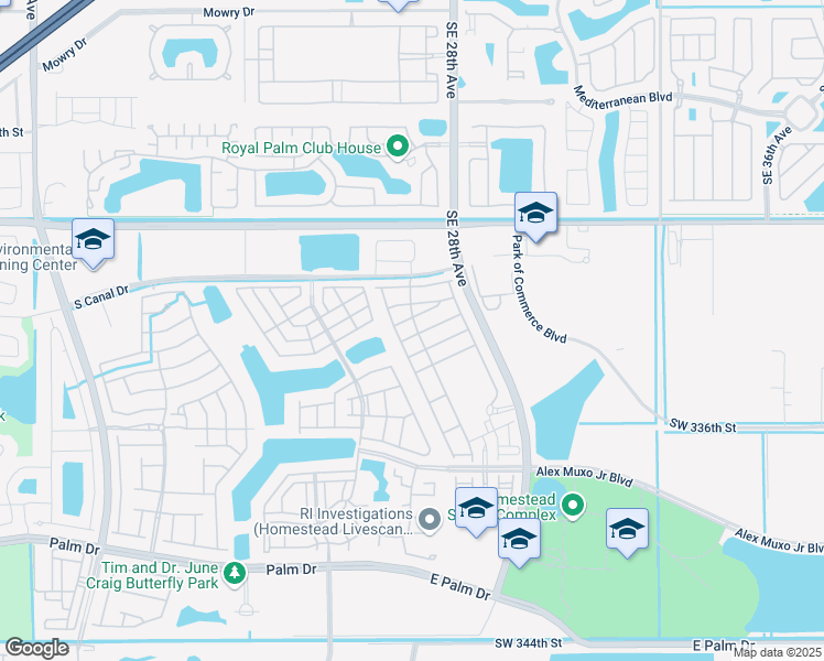 map of restaurants, bars, coffee shops, grocery stores, and more near 2681 Southeast 13th Court in Homestead