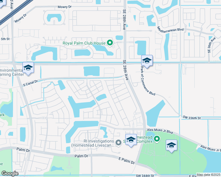 map of restaurants, bars, coffee shops, grocery stores, and more near 1273 Southeast 26th Avenue in Homestead