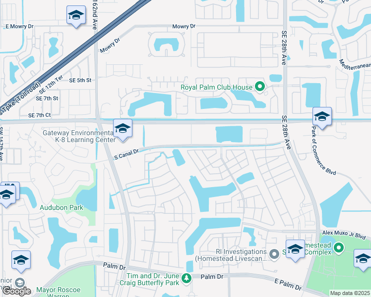 map of restaurants, bars, coffee shops, grocery stores, and more near 2336 Southeast 10th Street in Homestead