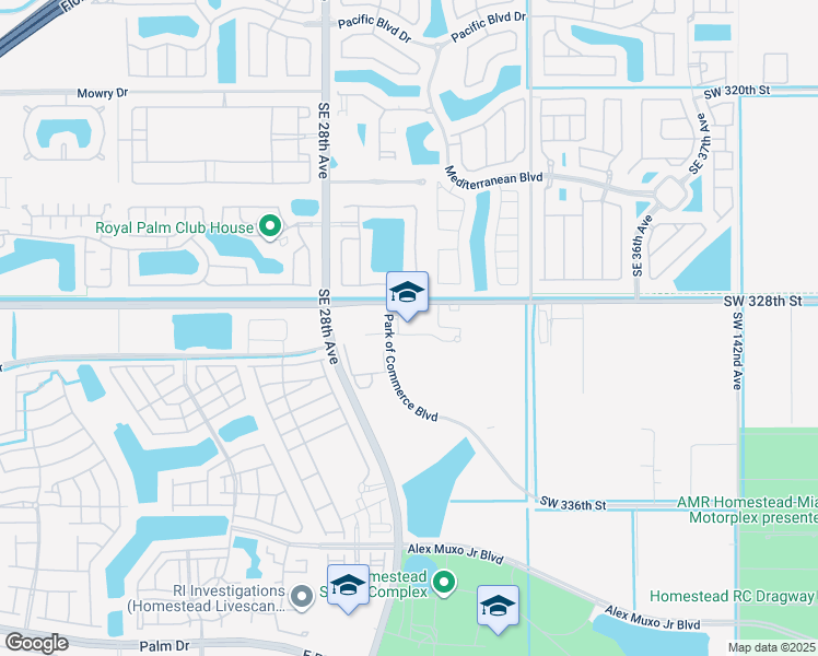 map of restaurants, bars, coffee shops, grocery stores, and more near 3000 Southeast 9th Street in Homestead