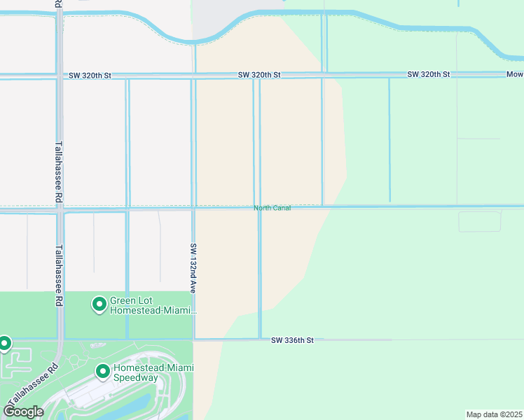 map of restaurants, bars, coffee shops, grocery stores, and more near Southwest 328th Street in Homestead
