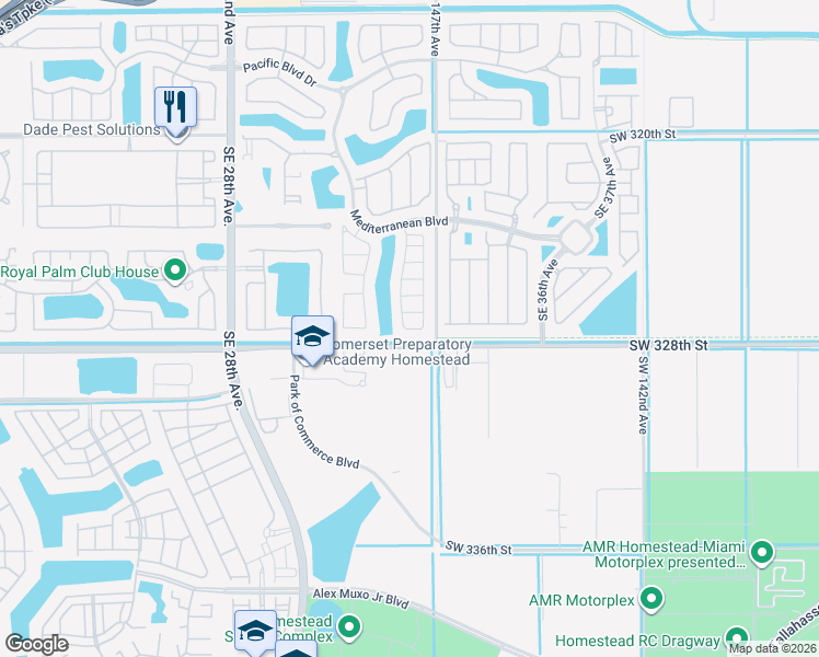 map of restaurants, bars, coffee shops, grocery stores, and more near 3203 Southeast 7th Court in Homestead