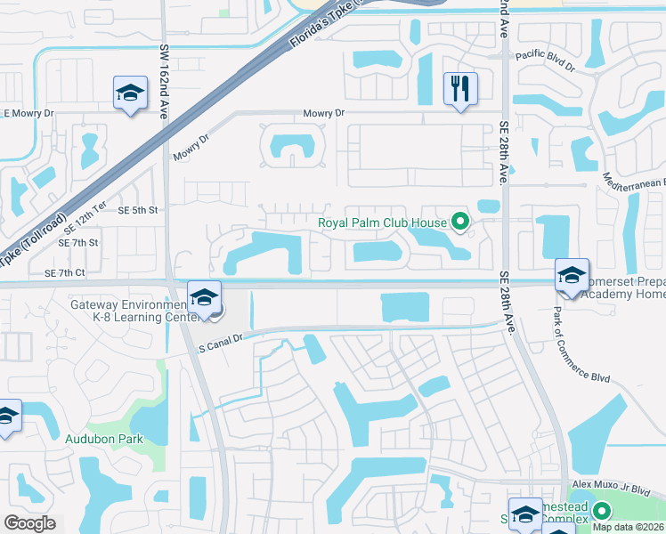 map of restaurants, bars, coffee shops, grocery stores, and more near 2235 Southeast 6th Place in Homestead