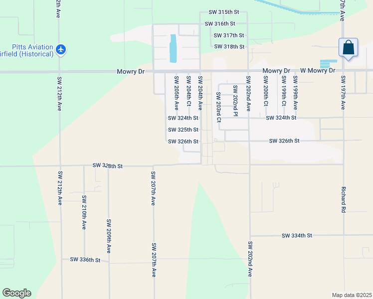 map of restaurants, bars, coffee shops, grocery stores, and more near 20467 Southwest 327th Street in Homestead