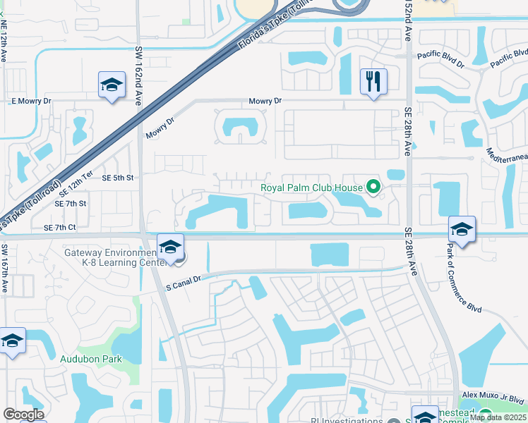 map of restaurants, bars, coffee shops, grocery stores, and more near 2235 Southeast 6th Place in Homestead