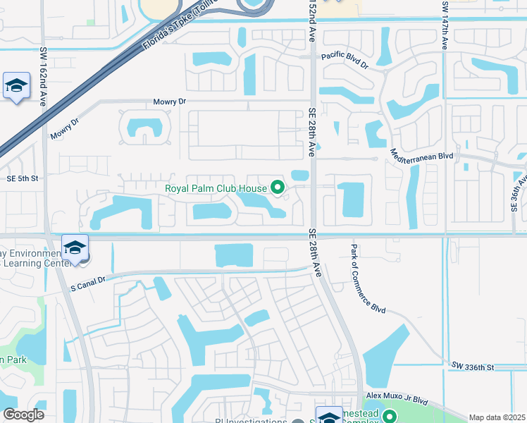 map of restaurants, bars, coffee shops, grocery stores, and more near 2607 Southeast 7th Court in Homestead