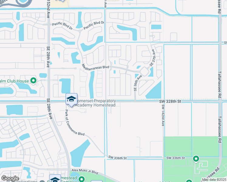 map of restaurants, bars, coffee shops, grocery stores, and more near 672 Southeast 34th Avenue in Homestead