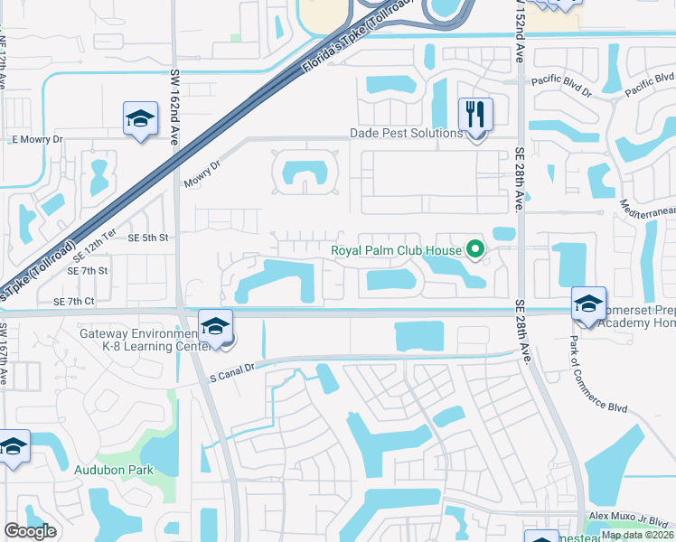 map of restaurants, bars, coffee shops, grocery stores, and more near 2235 Southeast 6th Place in Homestead